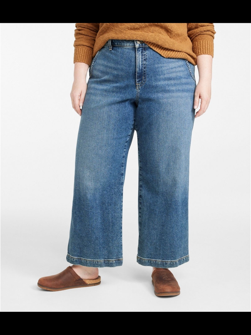 Llbean Women's 207 Vintage Jeans, High-Rise Wide-Leg in Medium Blue